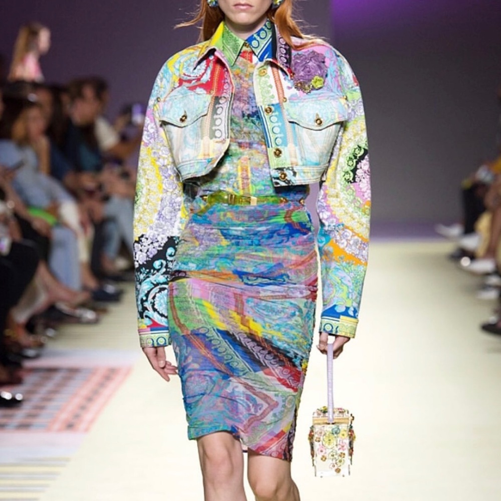 Versace technicolor skirt nwot